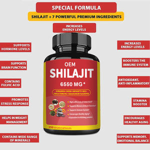 Cápsula de Shilajit Premium de etiqueta privada OEM, ácido fúlvico, equilibrio hormonal de resistencia, función cerebral antienvejecimiento, apoyo al equilibrio hormonal - Product Image 3