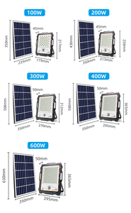 ไฟส่องสว่างกลางแจ้ง 100w 200w 500w 400w กันน้ำ IP65 แบบพกพา พร้อมรีโมทคอนโทรล 300w ไฟส่องแบบโซลาร์ LED พร้อมเซ็นเซอร์ตรวจจับความเคลื่อนไหว - Product Image 6