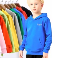 Ensembles de sweats à capuche à manches longues personnalisés avec logo, pour adultes et enfants, avec col à capuche, pulls unis pour garçons et filles, best-sellers