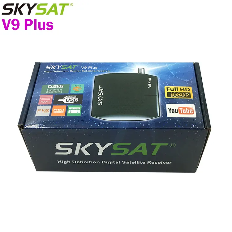 ตัวรับสัญญาณดาวเทียม Super Mini HD,SKYSAT V9 Plus รองรับ USB WIFI CCCam Newcamd GScam Powervu 1080P DVB-S2 Set Top Box