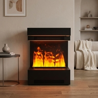 Cheminée électrique à vapeur réglable de luxe de 20 pouces pour la décoration intérieure, avec flamme LED 3D personnalisable et fonction chauffante à vapeur d'eau, vente en gros