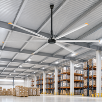 Ventilateur HVLS de 14 pieds (4,2 m) à 6 pales, moteur à aimant permanent PMSM, commande VFD pour le refroidissement et la ventilation des grandes surfaces d'entrepôt