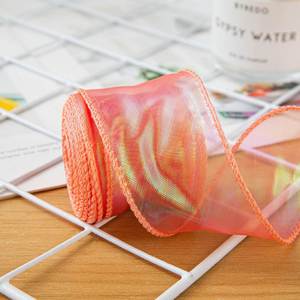 Ruban en organza irisé scintillant de 4 cm, best-seller, pour emballage de boîtes cadeaux de luxe et décoration de fêtes, 10 yards/rouleau - Product Image 4