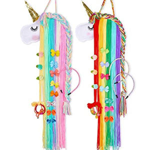 Organisateur d'accessoires pour cheveux <span class=keywords><strong>Licorne</strong></span> en coton, support <span class=keywords><strong>mural</strong></span> pour pinces et nœuds, décoration intérieure pour filles et femmes - Product Image 6