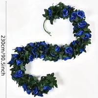 Grande Guirlande de Mariage en Soie Blanche Faite à la Main, Couronne de Roses en Rotin, Vigne de Fleurs Artificielles pour Cérémonie, Arche, Décoration de Fête à Domicile, Effet Réel