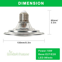 Plantengroei Lichtgroene Groentekas Full Spectrum Plant Aanvullend Licht E27 18W 96 Led Dragon Fruit Fill Light