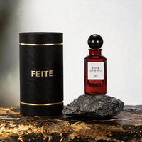 Flacon de parfum coloré personnalisé, nouveau design, 80 ml, flacon en verre à sertir avec boîte et bouchon en bois