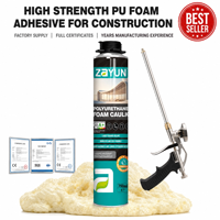 Adhésif-colle mousse polyuréthane PU à expansion rapide de qualité professionnelle pour joints de construction, cavités et travaux du bois