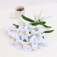 Künstliche Chenille Lilie mit Blättern für Hausgarten Hochzeit Vase Dekor