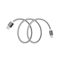 Kabel Data USB-C Pengisian Cepat 8K 3A Terbaik, Konduktor Tembaga Berlapis Aluminium, Selubung PVC 2m, Fungsi 180 Derajat untuk Android