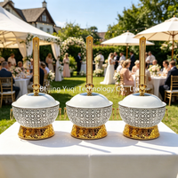 Chauffe-Plats de Buffet Suspendu en Acier Inoxydable 8L avec Couvercle, Chauffage à la Vapeur, Étagères Réglables, Maintien au Chaud 24H, Multicolore pour Mariages