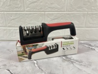 Aiguiseur de couteaux portable pour la maison, affûte et lisse rapidement les lames, grain fin et grossier, outil de cuisine multifonctionnel pour ciseaux