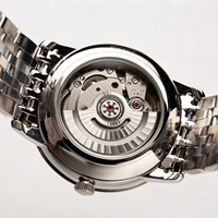 Reloj Mecánico Automático Personalizado con Correa de Acero Inoxidable para Hombre, Esfera Azul de 40 mm, Bisel Redondo, Movimiento 3235