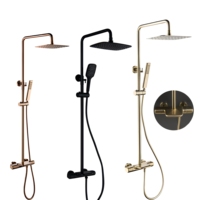 Robinet de Douche de Luxe pour Salle de Bain, Mitigeur Chaud/Froid en Laiton, Système de Douche pour Baignoire, Mitigeur Thermostatique, Ensembles de Douche Thermostatiques