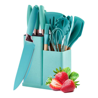 Sans BPA facile à nettoyer 19 pièces outils de cuisine en Silicone ustensiles de cuisine Gadgets accessoires ustensiles de cuisine avec manche en bois