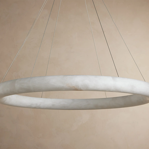 Lampadario in Alabastro Halima Halo, Lampada a Sospensione <span class=keywords><strong>per</strong></span> Villa, <span class=keywords><strong>Soggiorno</strong></span>, Sala da Pranzo, Lampadario Rotondo, Arredamento Casa - Product Image 2