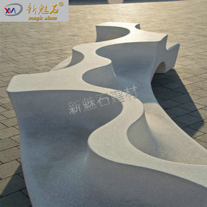 Nuevo Banco de Piedra Mágica Moderna Irregular GRC de 3 cm de Grosor para Jardín o Plaza - Product Image 2