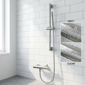Stainless Steel Shower Set Adjustable Riser Pressure Boosting Handheld Shower Complete Bathroom Kit Easy Cleaning - Product Image 1