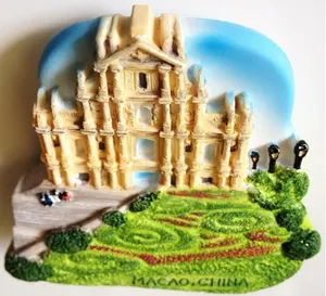 수지 3D 중국-마카오 세인트 폴 교회 냉장고 자석 기념품