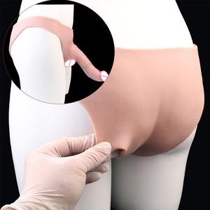 FAAK Silicone Wearable <b>Dildo</b> Panties Briefs Cock Enlargement Elastic Harness Strap-On Hollow <b>Dildo</b> Penis Sleeve Sex Toys for Men - Product Image 2
