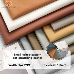 Tissu <span class=keywords><strong>en</strong></span> cuir <span class=keywords><strong>grain</strong></span> litchi OEM anti-griffures pour chat, tissu technique épaissi, matériau de rembourrage <span class=keywords><strong>en</strong></span> PVC imperméable pour meubles - Product Image 1