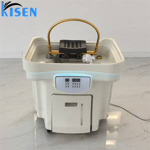 Bassin de lavage portable moderne Kisen pour station de lavage de cheveux de luxe, thérapie SPA, avec deux réservoirs d'eau pour salons de beauté - Product Image 2