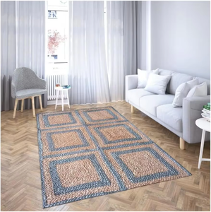 Alfombra de lana de granja rectangular moderna hecha a mano, 2x3 pies, áreas de alto tráfico, incluye colocación de puerta para juegos de alfombras de sala de estar - Product Image 1