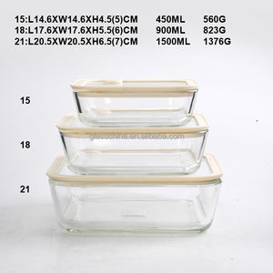 Recipiente de Vidrio Transparente para Almacenamiento de Alimentos, Apto para Microondas, con Tapa de Vidrio Templado de Borosilicato, Caja Bento, Libre de BPA - Product Image 5