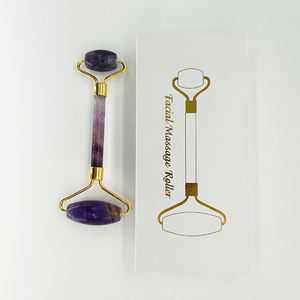 Rodillo Facial de Amatista Antienvejecimiento, Rodillo de Masaje Facial Natural de Doble Cabeza - Product Image 6
