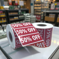 Autocollants à 30 % de réduction pour la vente au détail, étiquettes de liquidation de vêtements, 1,5 pouce, 500 autocollants adhésifs en papier imperméable