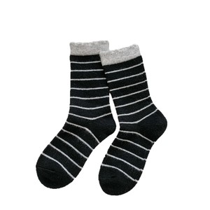 Women's Striped Mid Calf Socks Autumn Winter Warm Thermo Korean Style Lace Cropped Socks Polyester 95% - Product Image 5