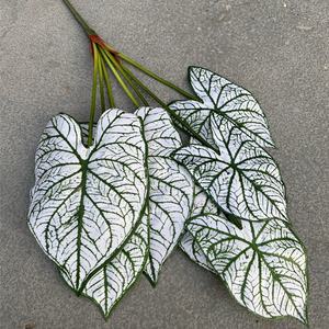 KEWEI 017 Plante artificielle Alocasia <span class=keywords><strong>Chrysalidocarpus</strong></span> Lutescens, lot de feuilles vertes en silicone au toucher réel pour la décoration - Product Image 3