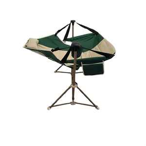 Silla mecedora plegable para exteriores Woqi, color verde, con almohada y portavasos para adultos y niños - Product Image 3