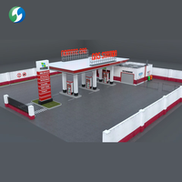 Estructura de Acero Prefabricada para Gasolinera, Diseño Personalizado Impermeable para Exteriores, Letrero para Gasolinera, Cubierta para Gasolinera