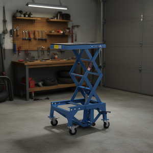 Black Manual Hydraulic <b>Scissor</b> <b>Lift</b> Table 300 Lbs Capacity Steel Construction For Workshop Use - Product Image 2