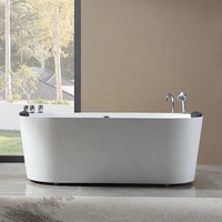 Ovale Intérieur SPA Massage Coin Moderne Baignoire À Remous Hydromassage Jet D'eau Acrylique Trempage Baignoire Autoportante
