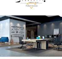 Design moderno formati standard aperto mobili per ufficio set 4-cluster di workstation scrivania postazione di lavoro