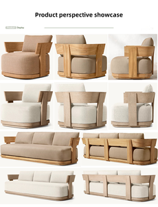 Luxury Quality Natural Wood or Antique Color Custom Size <strong>Patio</strong> Balcony Sofa <strong>Set</strong> Outdoor Furniture Garden Sofa <strong>Set</strong> - Product Image 5