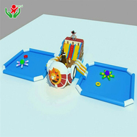 Tobogán Acuático Inflable con Forma de Barco Pirata y Calavera Gigante, con Piscina Extra Grande, Equipo de Entretenimiento para Parques Acuáticos