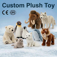 Peluches personnalisées OEM, poupée en peluche de mamouth poilu de dessin animé, animal en peluche réaliste de la faune arctique, jouet en peluche de la faune arctique