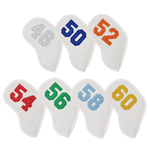 Fundas para palos de golf de cuero PU con bordado 3D en colores sólidos para hierros de golf, accesorios de protección, tallas 48, 50, 52, 54, 56, 58, 60 - Product Image 2