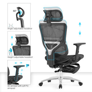 Silla de ordenador giratoria de malla barata moderna, silla de oficina ergonómica de lujo con respaldo alto de trabajo ajustable con soporte lumbar - Product Image 3