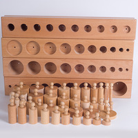 Jouets Montessori en bois blocs cylindriques enfants jouet éducatif forme blocs assortis ensemble jouets en bois enfants aides pédagogiques sensorielles