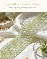 Perles en verre cristal carrées à facettes effet glace pilée 4x4mm en gros, fournitures de bricolage en vrac, revêtement Aurora AB, couleurs personnalisées