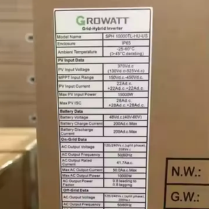 Growatt อินเวอร์เตอร์10000tl-hu-us 8KW 10KW <span class=keywords><strong>SPH</strong></span> ไฮบริดแบบแยกเฟส120V/240V สำหรับ PV - Product Image 6