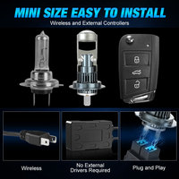Usine en gros haute puissance 60W 3570 CSP Mini H11 projecteur ampoule Led H7 phares 9005 HB3 9006 HB4 phare avec lentille