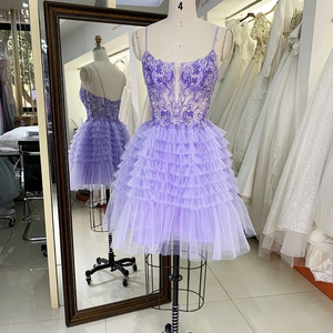 dress light purple A Line V Neck Satin Long Prom with Pockets, V Neck Purple Formal Graduation Evening Dress back-soon Color:Purple / Multi Simple Midi A-Line Half Flowing cape sleeves Embellishments