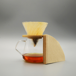Taza de polvo de goteo en forma de V marrón blanco Natural 40 piezas papel de filtro de café <span class=keywords><strong>Chemex</strong></span> de buena permeabilidad para filtro de café - Product Image 4