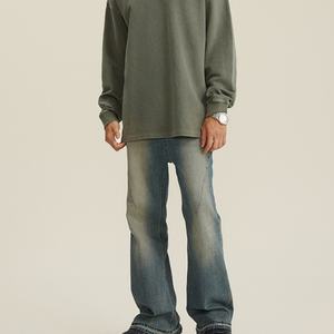 กางเกงยีนส์เดนิมทรงตรงแบบวินเทจฟอกสีซีดสไตล์วินเทจ  ไซส์ใหญ่  เป็นมิตรต่อสิ่งแวดล้อม คุณภาพสูง สำหรับผู้ชาย - Product Image 2