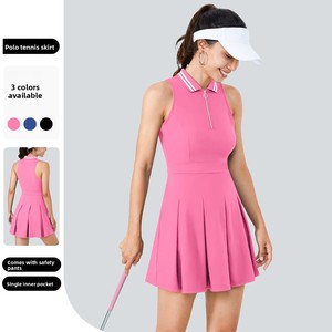Vestido Deportivo de Verano para Mujer, Estilo Tenis, Transpirable, Ajustado, de Nailon y Spandex, Color Blanco Puro, Ligero y Absorbente de Humedad - Product Image 2